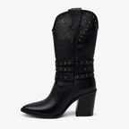 Bota Évora Negro de Piel | Tacón 8 cm