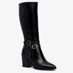 Bota Alessia de Piel Negra | Tacón 8 cm