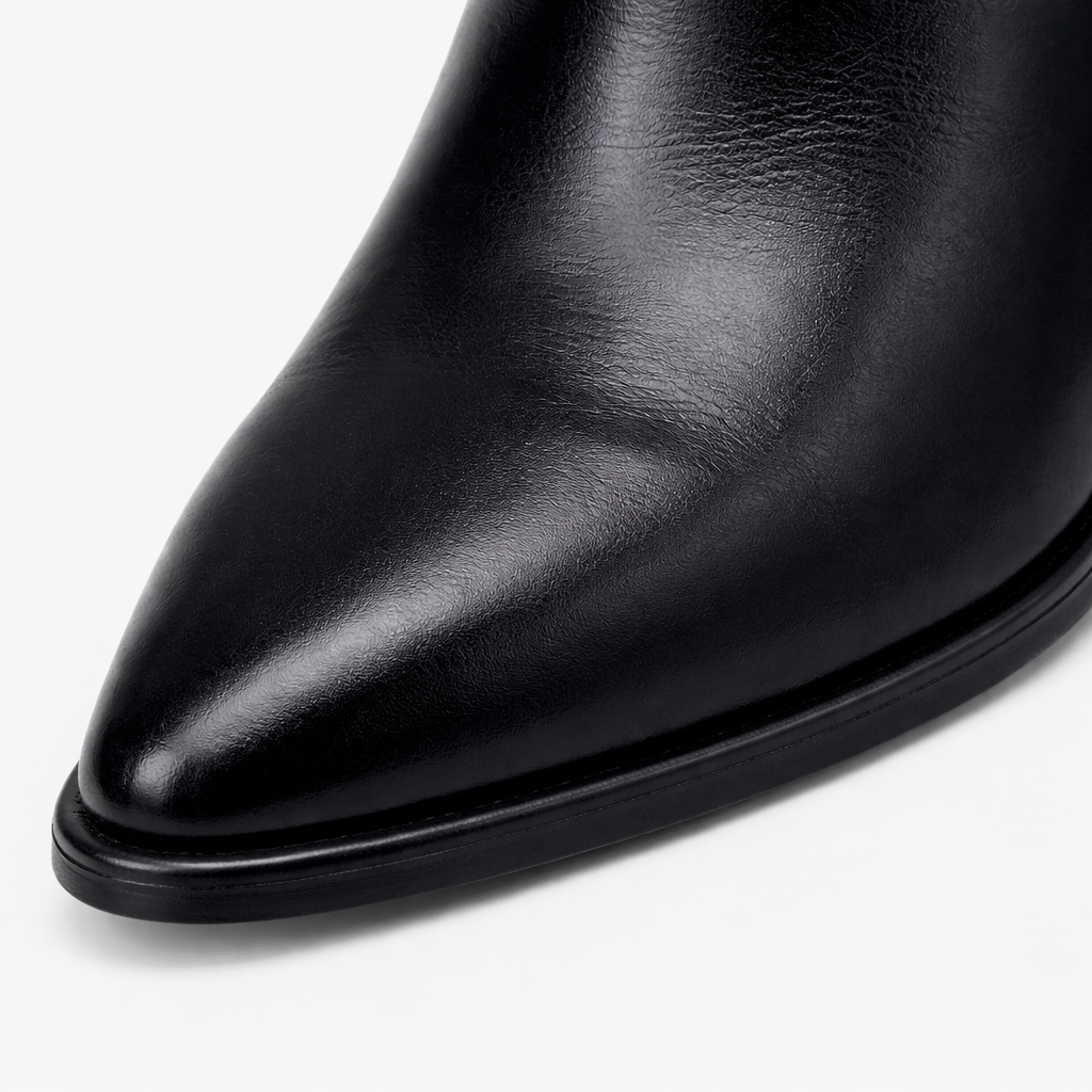 Bota Alessia de Piel Negra | Tacón 8 cm