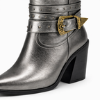 Bota Évora Plata de Piel | Tacón 8 cm