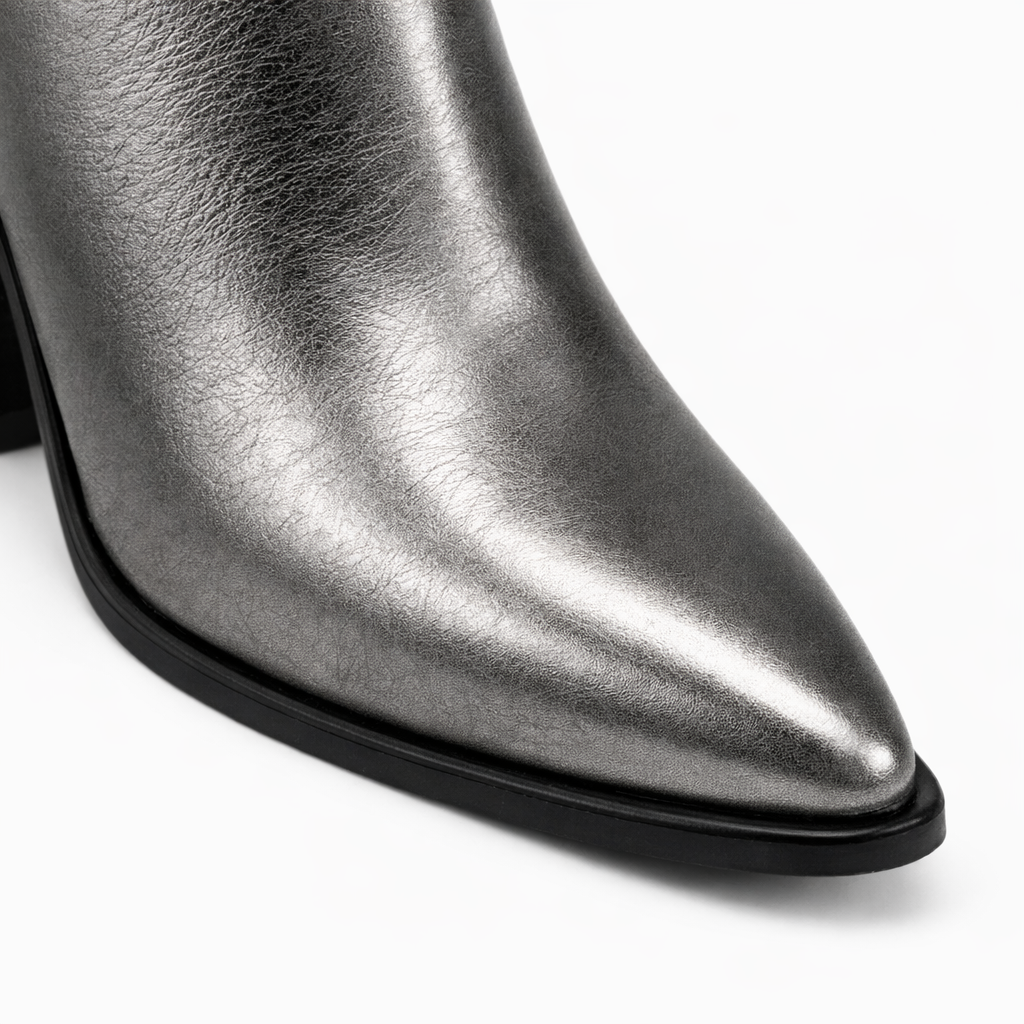 Bota Évora Plata de Piel | Tacón 8 cm