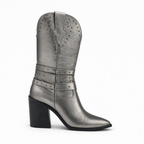 Bota Évora Plata de Piel | Tacón 8 cm