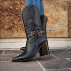 Bota Évora Negro de Piel | Tacón 8 cm